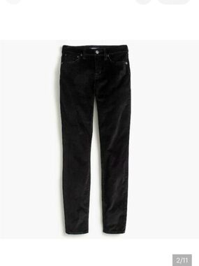 J crew 9” high rise toothpick jeans in black velvet